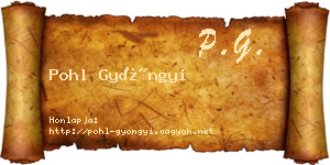 Pohl Gyöngyi névjegykártya
